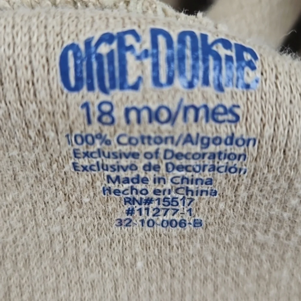 Vintage 18 Months Baby Hoodie Sweatshirt Tan Truck Bulldozer Boys 18M